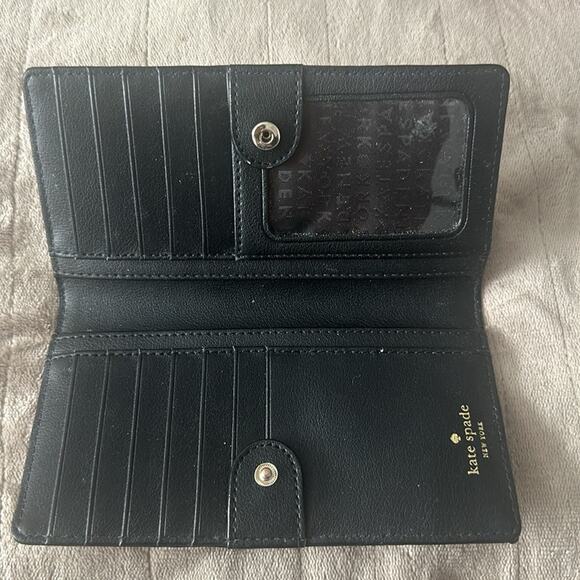 Kate Spade Women's Stacy Grove Street
Classic Stripe Leather Wallet, Black Multi - Picture 6 of 9